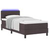 vidaXL Boxspring bed met matras met LED Donkerbruin 100 x 200 cm Stof