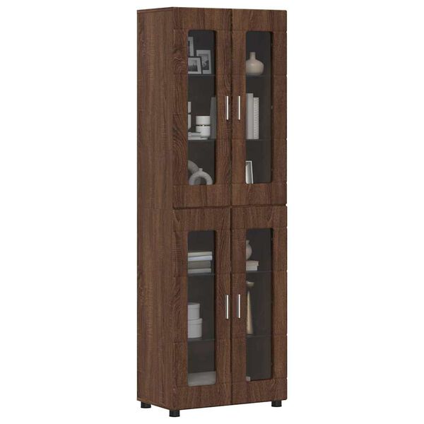 vidaXL Hoge kast FLORIN Bruin Eiken 60 x 35 x 182 cm Bewerkt hout