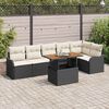 vidaXL Tuin Sofa Set met kussen 7 pcs Zwart en cr&egrave;me