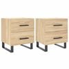 vidaXL Nachtkastjes 2 st 40x35x47,5 cm bewerkt hout sonoma eikenkleur
