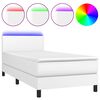 vidaXL Boxspring met matras en LED kunstleer wit 80x200 cm