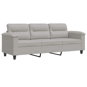 vidaXL Driezitsbank 180 cm microvezelstof lichtgrijs
