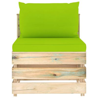 vidaXL 5-delige Loungeset met kussens groen geïmpregneerd hout