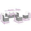 vidaXL 6-delige Loungeset met kussens poly rattan lichtgrijs