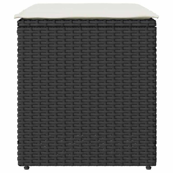 vidaXL Tuinkrukken met kussens 2 st 40x40x43 cm poly rattan zwart