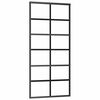 vidaXL Schuifdeur 90x205 cm ESG-glas en aluminium zwart