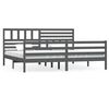 vidaXL Bedframe massief hout grijs 200x200 cm