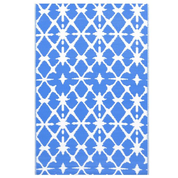 vidaXL Buitenkleed ARAKIL 160x230 cm PP blauw en wit