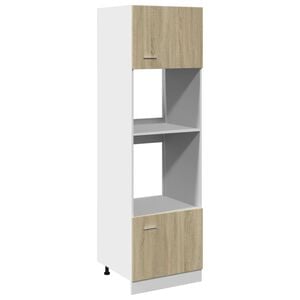 vidaXL Magnetronkast Lyon 60x57x207 cm bewerkt hout sonoma eikenkleurig