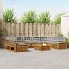 vidaXL Sofa-Sets 10 pcs Natuurlijk en Lichtgrijs Massief Acaciahout