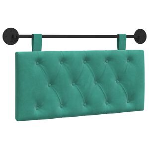 vidaXL Hangend hoofdbord Turquoise Fluweel