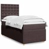 vidaXL Boxspring met matras stof donkerbruin 100x200 cm