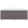 vidaXL Boxspring met matras kunstleer grijs 180x200 cm