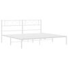 vidaXL Bedframe met hoofdbord metaal wit 183x213 cm