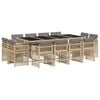 vidaXL 13-delige Tuinset met kussens poly rattan gemengd beige