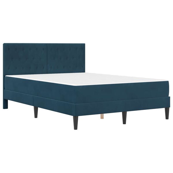 vidaXL Bedframe met matras met hoofdeinde Blauw 120 x 190 cm Fluweel