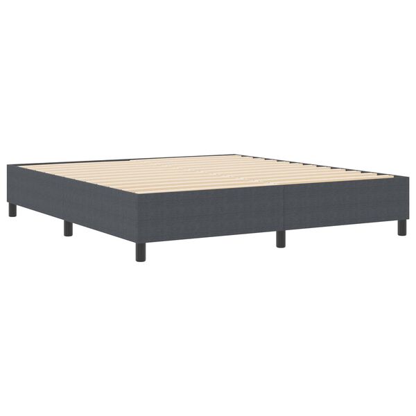 vidaXL Boxspring bed Donkergrijs 180 x 200 cm Katoenen stof