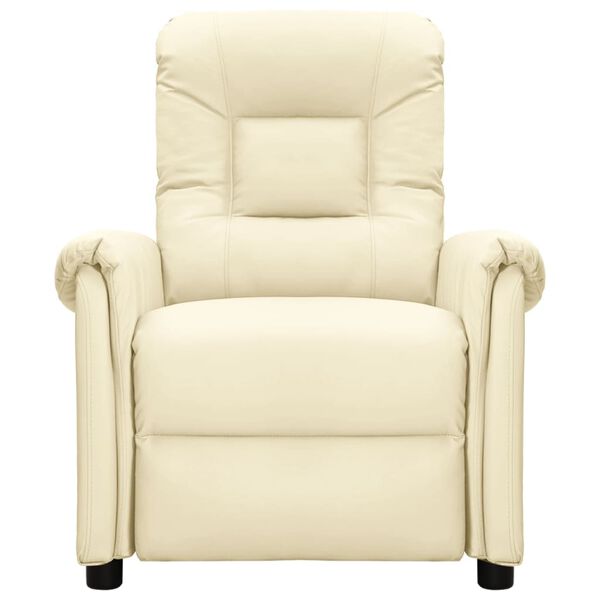 vidaXL Massagestoel elektrisch kunstleer crèmekleurig