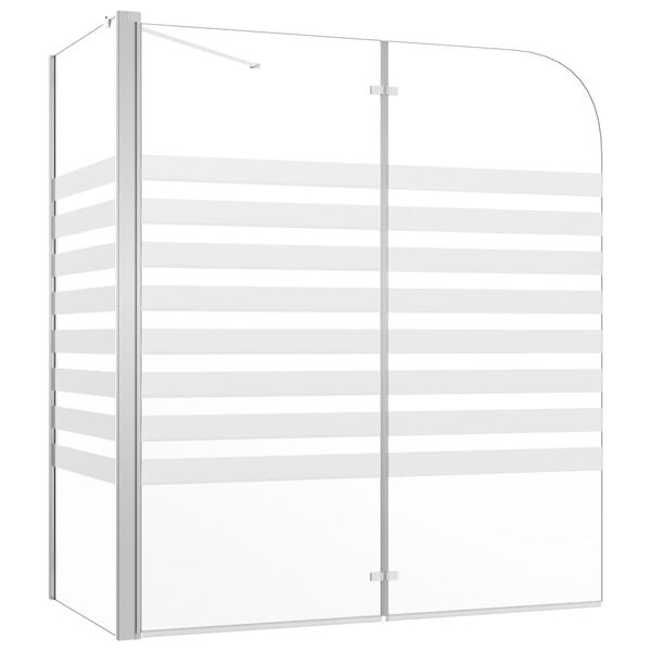 vidaXL Badwand gestreept 120x68x130 cm gehard glas
