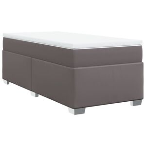 vidaXL Boxspring met matras kunstleer grijs 80x200 cm