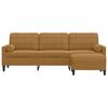 vidaXL Driezitsbank met voetenbank 210 cm fluweel bruin