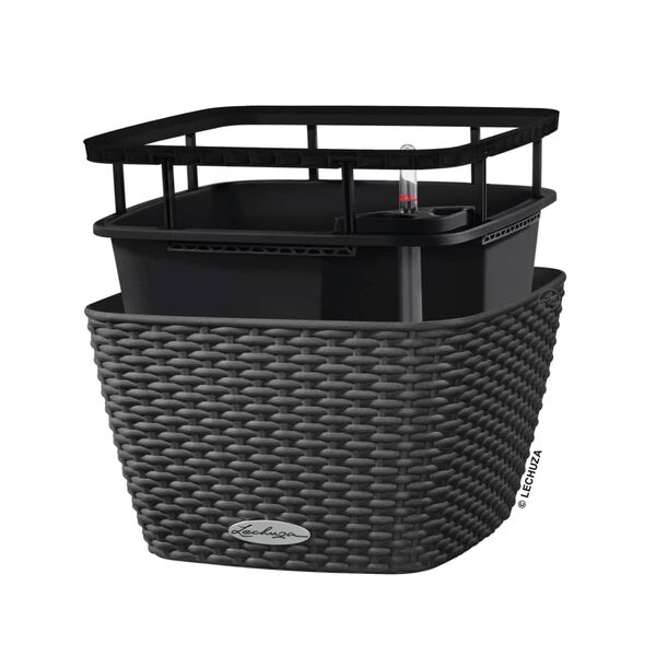 LECHUZA Plantenbak BACINO Cottage ALL-IN-ONE 30x30 cm grafiet zwart