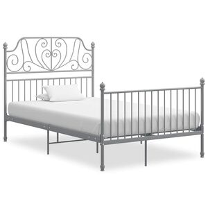 vidaXL Bedframe metaal grijs 120x200 cm