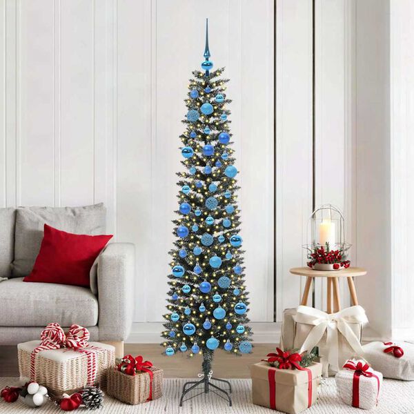 vidaXL Kunstkerstboom met 300 LED Groen 180 cm PVC en Plastic en Staal