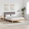 vidaXL Bedframe met hoofdeinde Taupe 140 x 190 cm Massief grenenhout