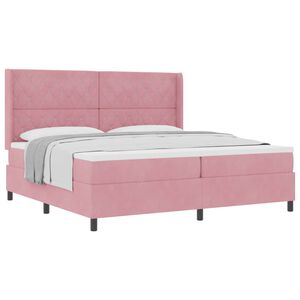 vidaXL Boxspringbed met matras Roze 200 x 200 cm Fluweel