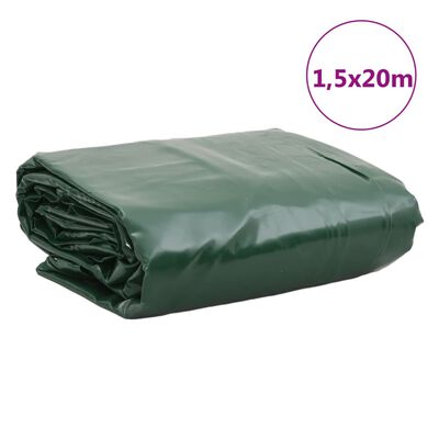 vidaXL Dekzeil 650 g/m² 1,5x20 m groen