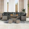 vidaXL Tuin Sofa Set 10 pcs Grijs Poly rattan en gepoedercoat staal