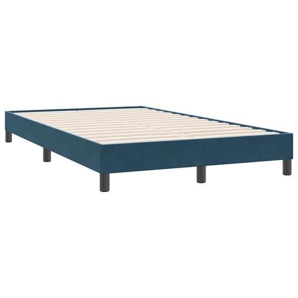 vidaXL Bedframe zonder matras 120x220 cm fluweel donkerblauw