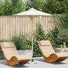 vidaXL Tuinparasol Cr&egrave;me Wit &Oslash; 270 x 260 cm Bamboe
