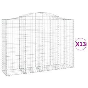 vidaXL Schanskorven 13 st gewelfd 200x50x140/160 cm ijzer