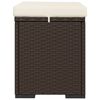 vidaXL Hockers met kussens 2 st 40x30x40 cm poly rattan bruin
