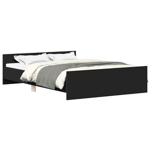 vidaXL Bedframe met hoofd- en voeteneinde zwart 120x190 cm