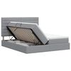 vidaXL Opslag bed met hoofdeinde Lichtgrijs 200 x 200 cm Stof