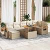 vidaXL 8-delige Loungeset met kussens poly rattan acacia beige