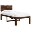 vidaXL Eenpersoonsbed met hoofdbord ROSTOCK Donkerbruin 75 x 190 cm