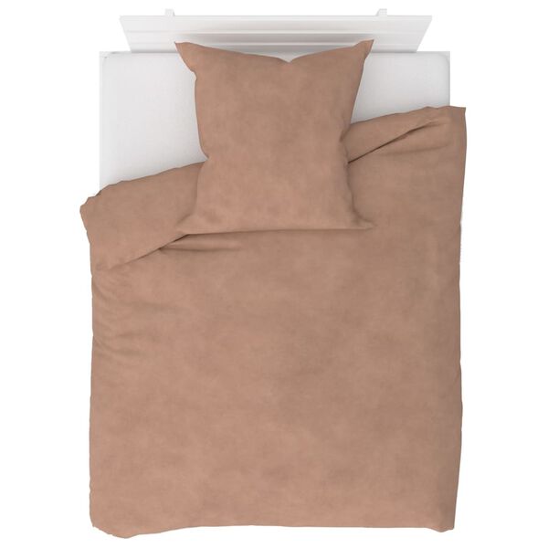 vidaXL 4-delige Beddengoedset 155x200/80x80 cm fleece beige
