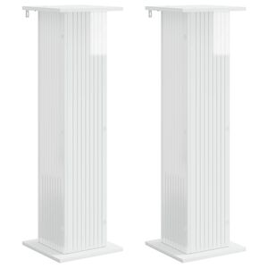 vidaXL Plantenstandaard 2 st Hoogglans Wit 30,5 x 30 x 100,5 cm