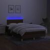 vidaXL Boxspring met matras en LED stof donkerbruin 120x190 cm