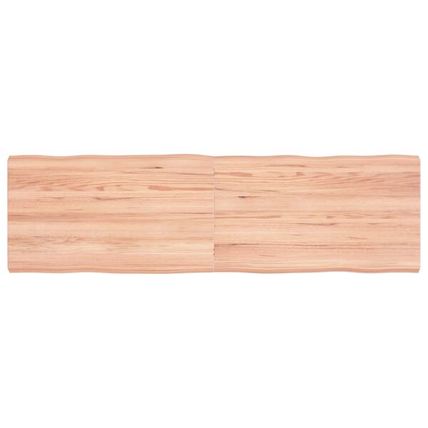 vidaXL Tafelblad natuurlijke rand 140x40x(2-4) cm eikenhout lichtbruin