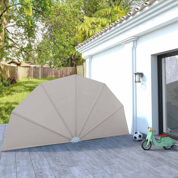 vidaXL Terrasscherm inklapbaar 200 cm cr&egrave;me
