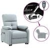 vidaXL Massagestoel elektrisch stof lichtgrijs
