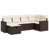 vidaXL 6-delige Loungeset met kussens poly rattan bruin