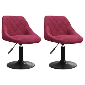 vidaXL Eetkamerstoelen draaibaar 2 st fluweel wijnrood