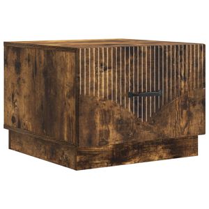 vidaXL Salontafel met lade Gerookt eiken 49 x 50 x 37 cm Bewerkt hout