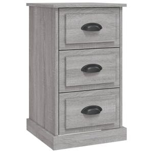 vidaXL Nachtkastje 39x39x67 cm bewerkt hout grijs sonoma eikenkleurig